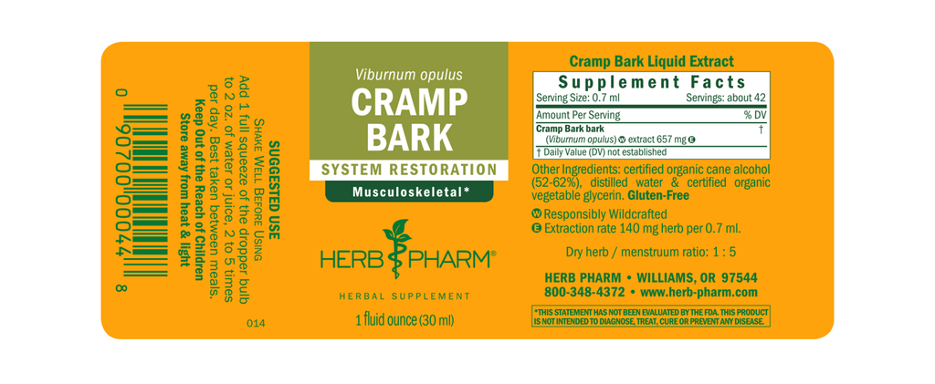 Herb Pharm® Cramp Bark - 1oz - Christopher's Herb Shop