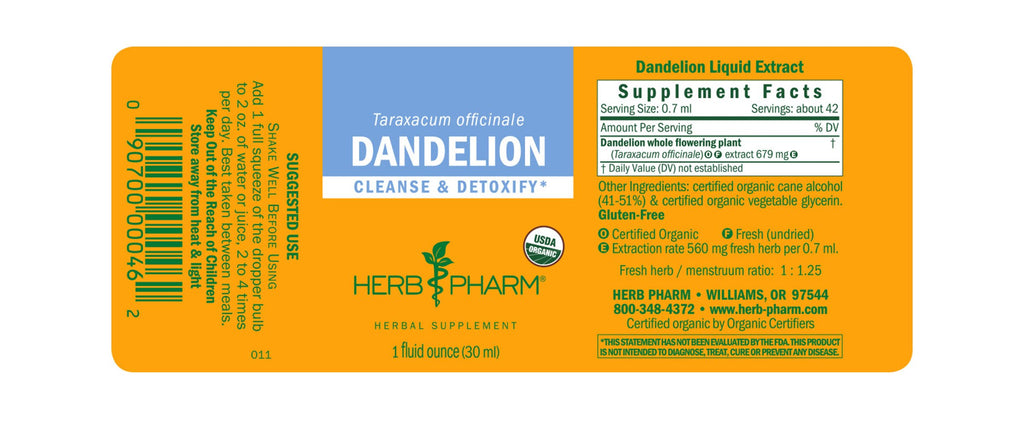 Herb Pharm® Dandelion - 1 oz - Christopher's Herb Shop