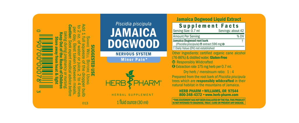 Herb Pharm® Jamaica Dogwood - 1 oz - Christopher's Herb Shop