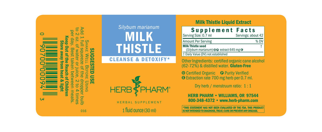 Herb Pharm® Milk Thistle - 1 oz - Christopher's Herb Shop