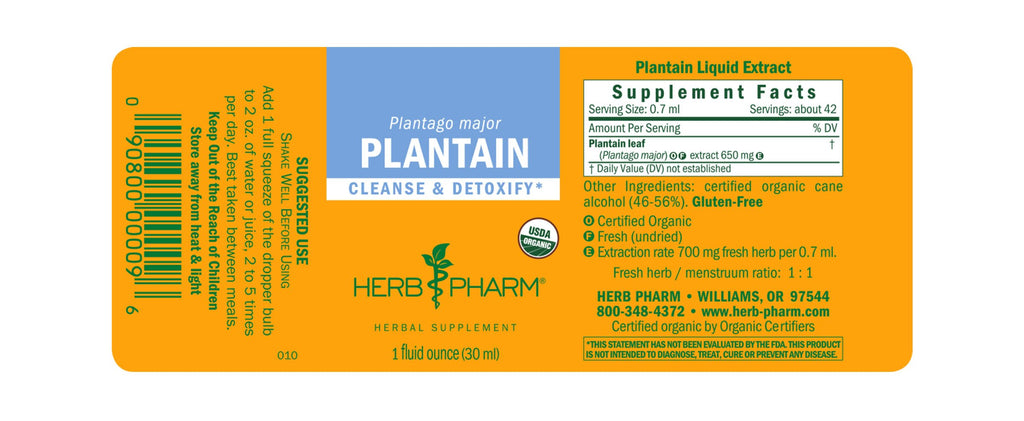 Herb Pharm® Plantain - 1 oz - Christopher's Herb Shop