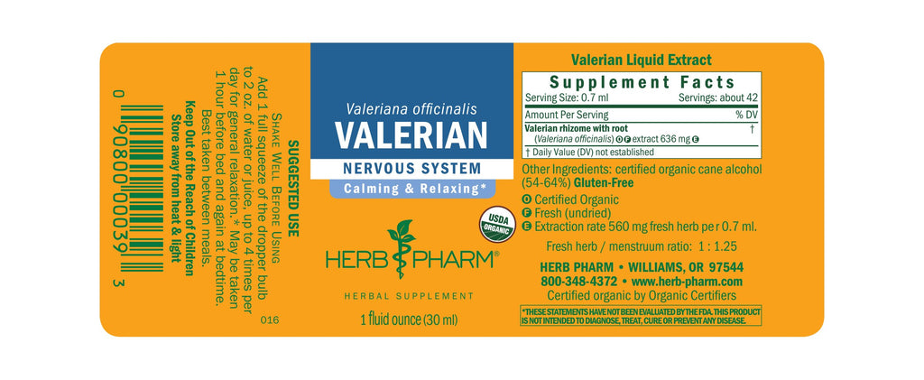 Herb Pharm® Valerian - 1 oz - Christopher's Herb Shop