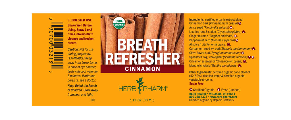 Herb Pharm® Breath Refresher™ Cinnamon - 1 oz - Christopher's Herb Shop