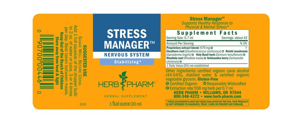 Herb Pharm® Stress Manager™ - Christopher's Herb Shop