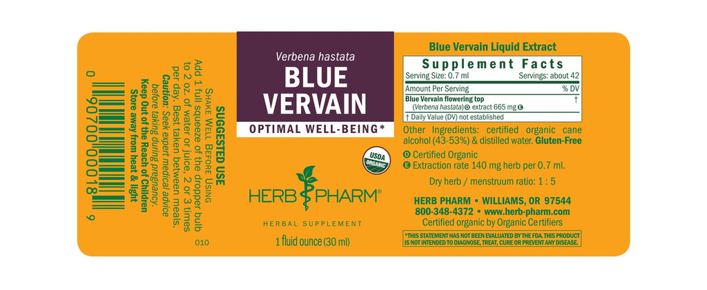 Herb Pharm® Blue Vervain - 1 oz - Christopher's Herb Shop