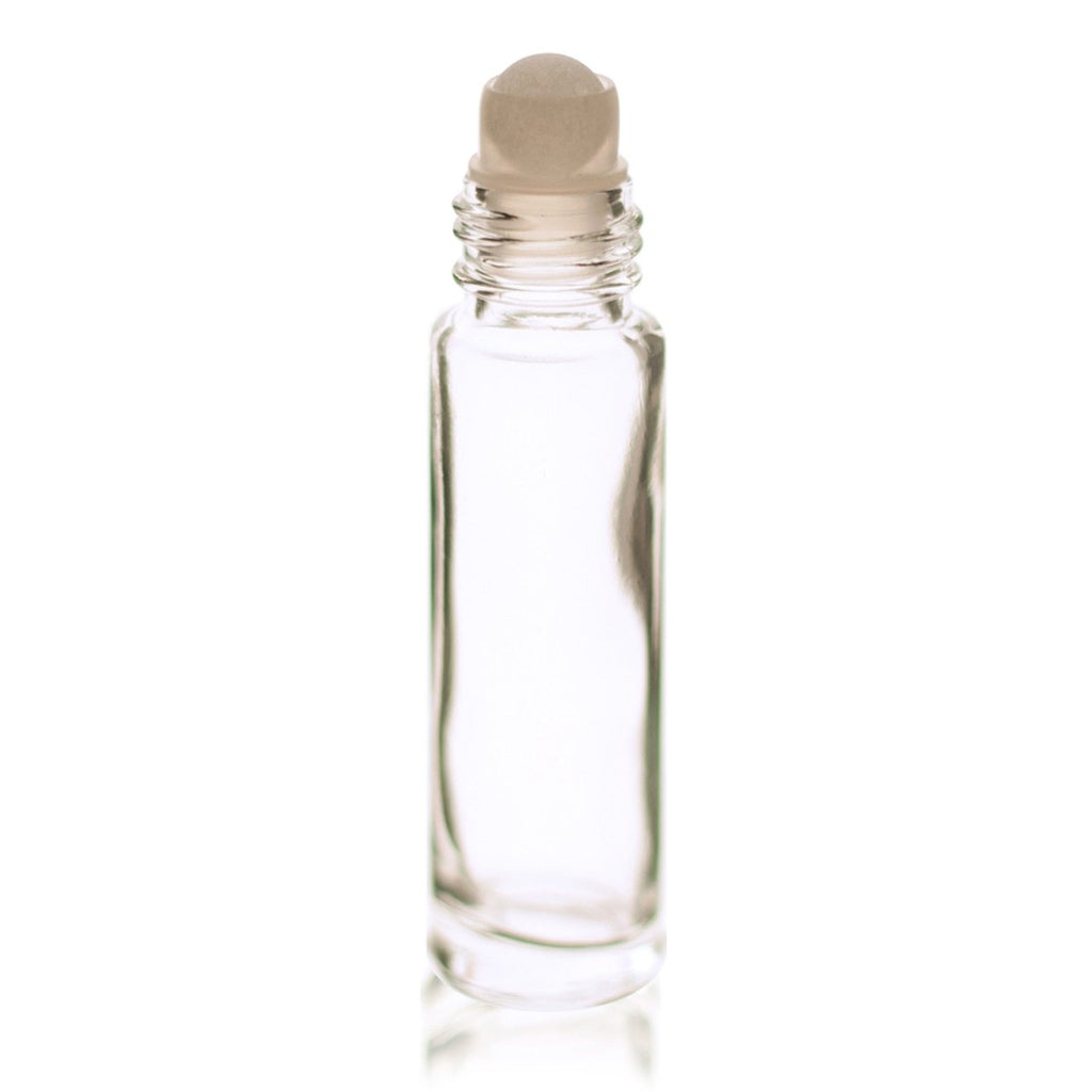 Clear Glass Roll-on Bottle with Black Cap & Ball 10ml - Christopher's Herb Shop