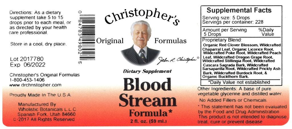 Blood Stream Formula - Glycerine Extract 2 oz. - Christopher's Herb Shop