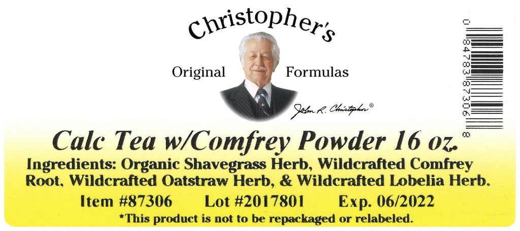 Calc Tea w/ Comfrey (Herbal Calcium Formula) - Bulk 1 lb. Powder - Christopher's Herb Shop