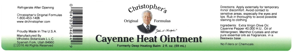 Cayenne Heat -  2 oz. Ointment - Christopher's Herb Shop