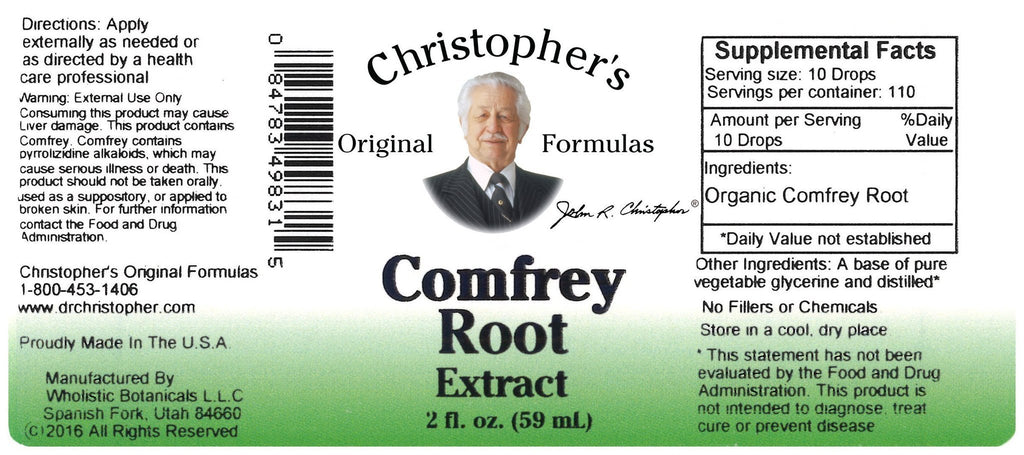 Comfrey Root - Glycerine Extract 2 oz. - Christopher's Herb Shop