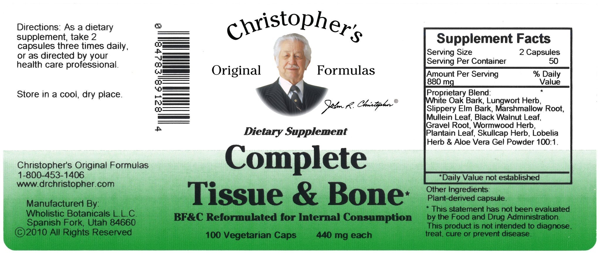 Bio Bone Complete Complete Tissue & Bone - 100 Capsules – Christopher's Herb Shop