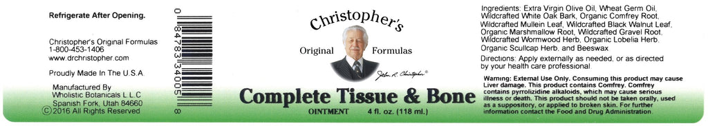 Complete Tissue & Bone - 4 oz. Ointment - Christopher's Herb Shop