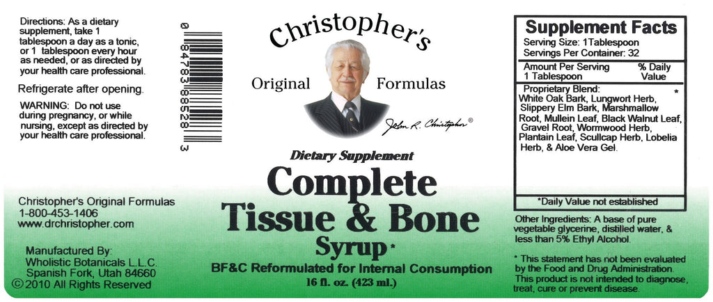 Complete Tissue & Bone - 16 oz. Syrup - Christopher's Herb Shop