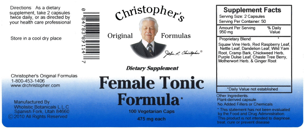 Female Tonic - 100 Capsules - Christopher's Herb Shop