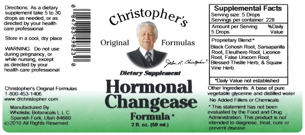 Hormonal Changease - 2 oz. Glycerine Extract - Christopher's Herb Shop