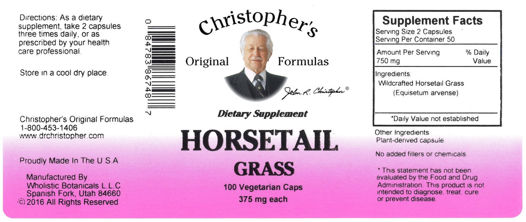 Horsetail - 100 Capsules - Christopher's Herb Shop