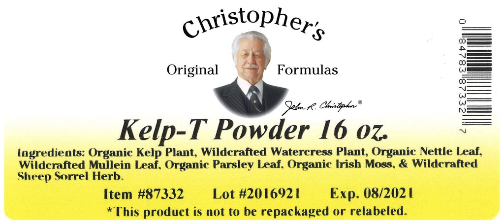 Kelp-T (Thyroid Maintenance Formula) -  Bulk 1 lb. Powder - Christopher's Herb Shop