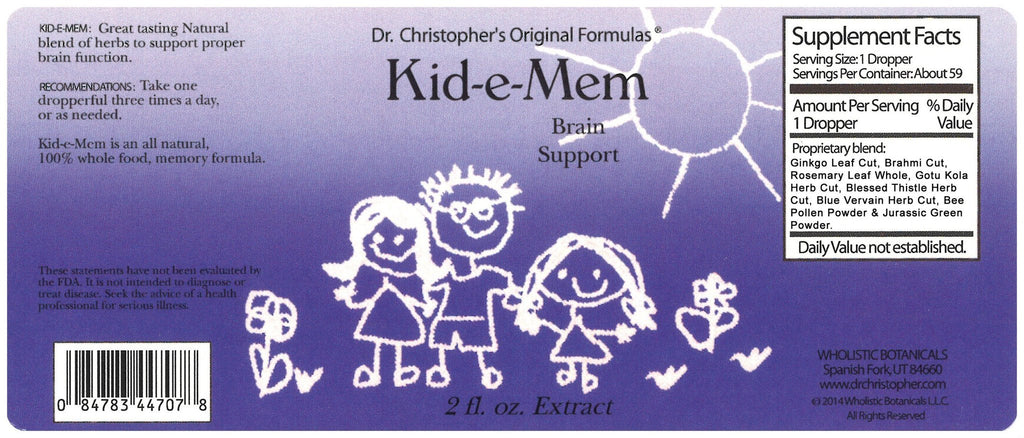 Kid-E-Mem - 2 oz. Glycerine Extract - Christopher's Herb Shop