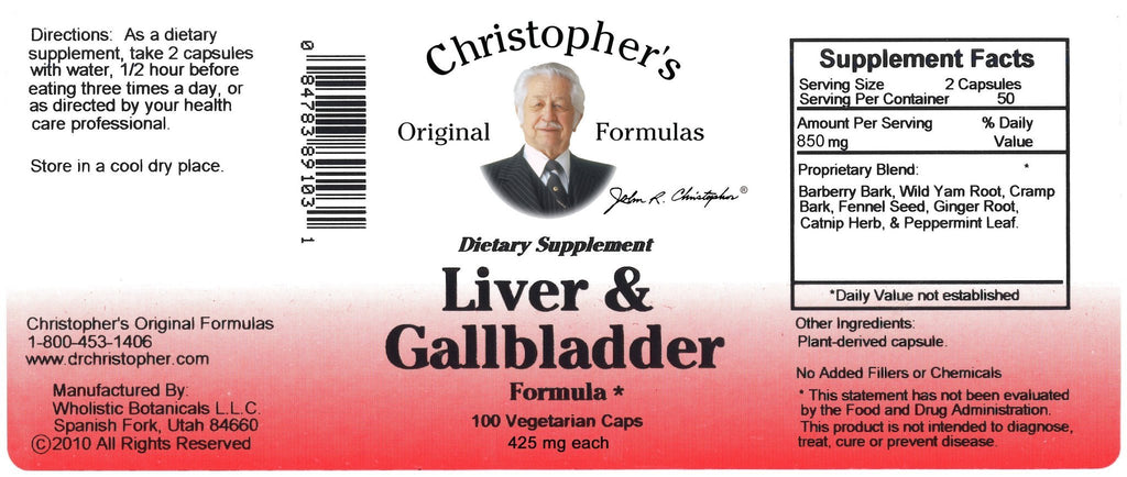 Liver & Gallbladder - 2 oz. Glycerine Extract - Christopher's Herb Shop