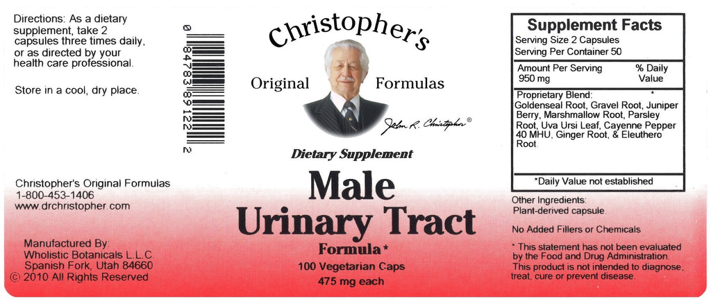 Male Urinary Tract - 100 capsules - Christopher's Herb Shop