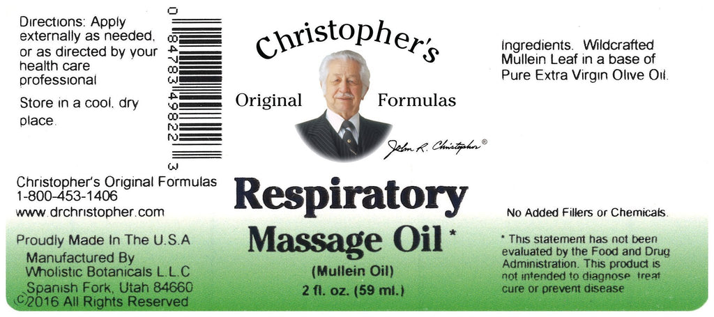 Respiratory Massage Oil - 2 oz. - Christopher's Herb Shop