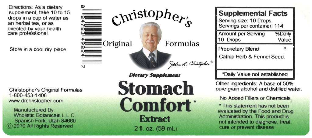 Stomach Comfort - Alcohol Extract 2 oz. - Christopher's Herb Shop