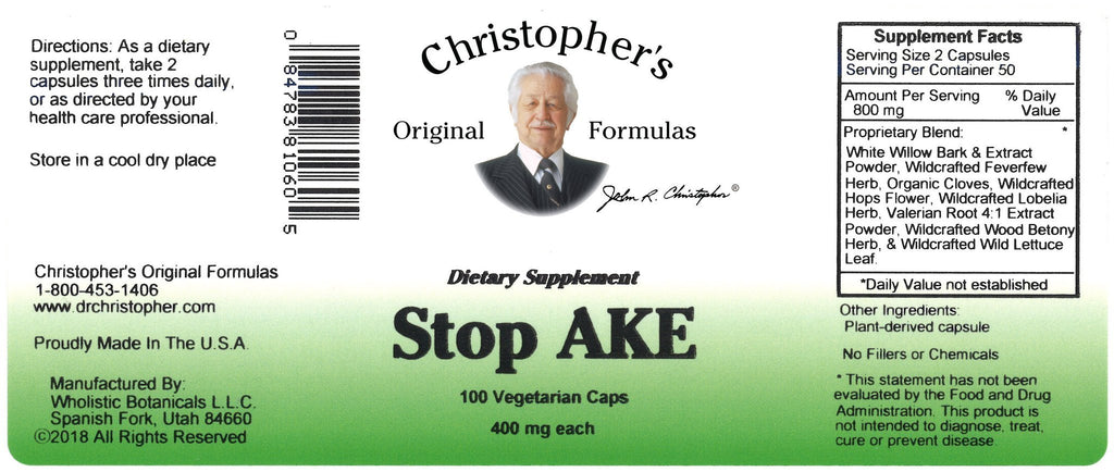 Stop-AKE - 100 Capsules - Christopher's Herb Shop